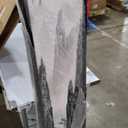 MyGift 4-Panel 6FT Folding Room Divider Asian Watercolor Oriental Landscape and Chinese Calligraphy Design with Freestanding Room Partitioner Screen with Black Wood Frame 63''W x 69''H