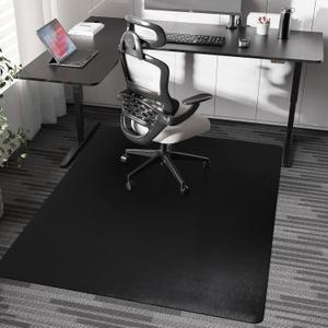 Chair Mat for Carpet, 46" x 60" Desk Chair Mat for Carpeted Floors, Non-Slip Office Vinyl Mat for Carpet with Studded, Easy Glide Heavy Duty Floor Protector Mat for Home Office, Black