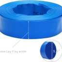Lay-Flat Pool Backwash Hose - 1.5" x 50Ft Reinforced Heavy Duty PVC Discharge Hose Weather-Proof Vinyl Pool Drain Hose for Water Transfer with 2 clamps