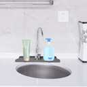 Silicone Sink Splash Guard Set - Faucet Handle Drip Catcher Tray, Dish Soap Sponge Draining Holder, Mat - Stylish Kitchen Sink Accessories for a Dry and Organized Counter - Grey