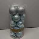 KI Store Seaform Green Christmas Balls 34pcs 2.36-Inch Christmas Tree Decoration Ornaments for Xmas Tree Holiday Wreath Garland Decor Ornaments Hooks Included