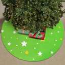 Christmas Tree Skirt 36 Inch, Green Tree Skirts Collar for Home Winter Decorations Xmas Trees Holiday Indoor Decor (Green2, 36 Inch)