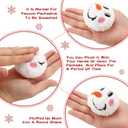 Zubebe 72 Pieces Snowball Fun Set Snowmen Balls Fake Cute Fight Smile Face Snowball with a Bag for Indoor Winter Adults Snowmen Ball Fight Christmas Party Decor, 6 Style(2 Inch,Cute)