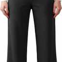 JEKAOYI Womens Casual High Waist Straight Leg Pants Stretchy Button Business Dress Work Pocket Trousers (Black, S)