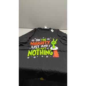 Groovy Christmas Shirts Pajamas Pjs Funny On The List Of Naughty And I Regret Nothing Xmas Meme T-Shirt, Size 4XL