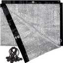 70% Aluminum Shade Cloth 6.5 FT x 12 FTSilver Tarps Fabric Privacy Screen Pet Shade Car Cover Patio Garden Pergola Cover Canopy with Grommets and Ball Bungee, Aluminum Foil Shade Net