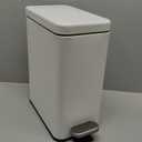 Cesun Bathroom Trash Can with Lid, 2.6 Gallon Small Bathroom Garbage Can Soft Close, Stainless Steel Waste Basket with Step Pedal for Bedroom, Laundry Room, Living Room, Home Office, Toilet, RV, White