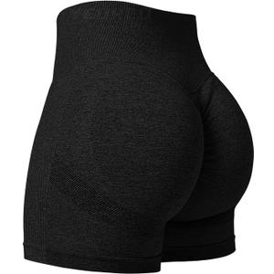 YEOREO Professional Women Workout Shorts 3.6" Scrunch Shorts Seamless High Waisted Contour Gym Yoga Biker Shorts (X-Small, Black Night)
