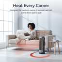 Lasko Oscillating Digital Ceramic Tower Heater for Home with Adjustable Thermostat, Timer and Remote Control, 23 Inches, 1500W, Silver, 755320