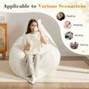 3-in-1 Giant Bean Bag Chair for Adults & Kids, Convertible Floor Sofa to Mattress, High-Density Foam Chair Bed with Washable Cover, Multi Functional Lounge Couch for Bedroom, Living Room (Beige)