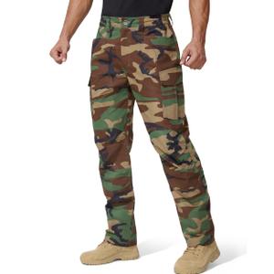 FREE SOLDIER Men's Tactical Pants Water Resistant Ripstop Cargo Work Lightweight EDC Hiking Pants with Multi Pockets(Camo 42W30L)