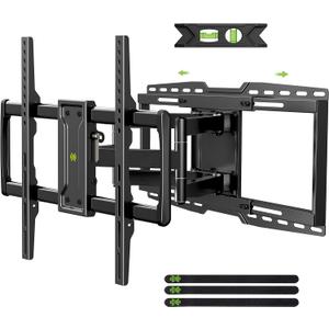 USX MOUNT Heavy Duty Full Motion Sliding TV Wall Mount for 42-97 Inch TVs up to 150 lbs, Wall Mount TV Bracket for Wood Studs 12/16/18/24 inch, Swivel & Tool-Free Tilt, Max VESA 600x400mm