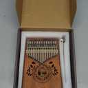Kalimba 17 Key Thumb Piano, Portable Mahogany Mbira Finger Piano with Instruction, Carrying Bag, Tune Hammer, Holiday Gift for Kids, Light Brown - Musical Instruments for Kids