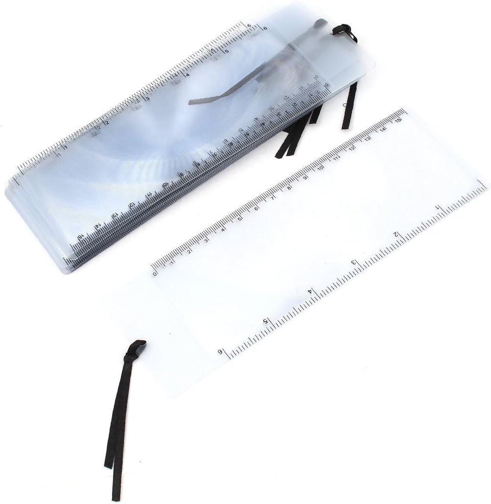 uxcell 10 Pcs Bookmark Ruler Magnifier Fresnel Lens 3X Magnifying Sheet