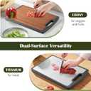 Titanium Cutting Board Double Sided, 15 Wood Cutting Board for kitchen, GR1 Titanium & Ebony Large Chopping Board for meat with Juice Groove for Meat & Veggies