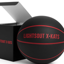 LIGHTSOUT Indoor Silent Basketball Size 7 (29.5") Quiet Basketballs Dribbling Indoor Very Sleek Black/red, Practicing at Home Indoor Basketball Foam No Noise Airless, No Scratch or Damage of Flooring