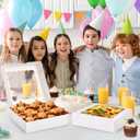 Kucoele 20 PCS Pie Boxes, 10 x 10 x 2.5 Inches Bakery Boxes with Window, Auto-Popup Cookie Boxes White Treat Boxes for Chocolate Strawberries, Pastries, Muffins, Donuts