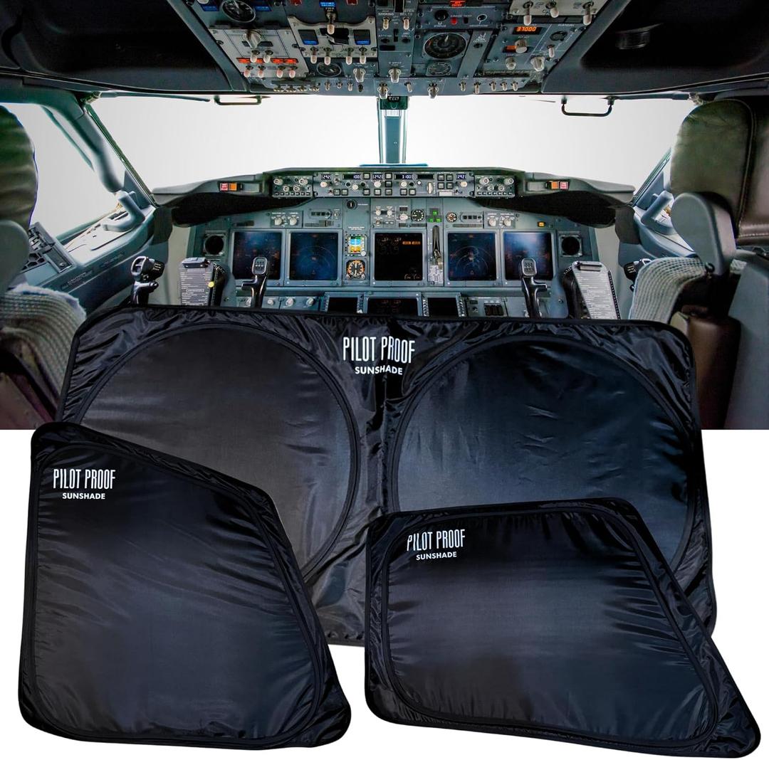 Boeing 737 Cockpit Sunshade Triple-Layer Blackout | Precision Fit for 737 NG & MAX | Foldable | Tested by Pilots