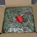 4 Pcs Mini Christmas Cabinets Wreath for Kitchen Small Christmas Ceder Candle Rings Wreaths Artificial Norfolk Pine Red Berry Garland Hanging Ornament Farmhouse Wreath for Holiday Xmas Party Decor