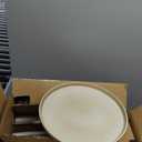 GBHOME Ceramic Dinnerware Sets for 4, 12 Pieces Stoneware Plates and Bowls Sets, Scratch Resistant Dishes, Dishwasher & Microwave Safe, Reactive Glaze-Cappuccino