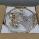 Farmhouse Crystal Ceiling Light Fixture, 3-Light Semi Flush Mount Crystal Chandelier Light Fixture Rustic Vintage Gold Pendant Ceiling Lamp for Hallway Corridor Kitchen Entryway Bedroom Living Room (16" High 12.8" Wide)