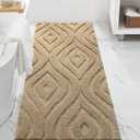DEXDE Bathroom Rugs Runner 24x72 Long Bath Rug Non Slip Soft Washable Large Bath Mats for Bathroom Bedroom Hallway Kitchen Floor Carpet Modern Boho Decor, Beige
