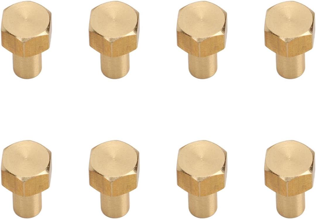 1/24 RC Hex Nut, Pack of 8 Gold Brass Wheel Nuts 1/24 RC Hex Nuts Set Wear RC Wheel Lock Nut Spare Parts RC Accessories Replacement Fit for SCX24 RC Model Car (8mm)