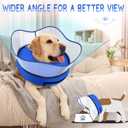 Supet Raised Inflatable Dog Cone Collar to Stop Licking, Soft Dog Cone Alternative After Surgery, Pet Neck Donut Collar for Dogs L