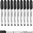 2 x YISAN Permanent Markers,12 Pack Fine Tip Black Permanent Markers,Quick Drying Ink,Works on paper,Plastic,Stone,Glass,Metal,71525