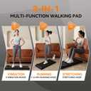 Walking Pad Treadmill Vibration Pad, Under Desk Treadmills for Home/Office with 250 lbs Weight Capacity, 2.5HP Low Noise Walking Pad, Remote Control, LED Display