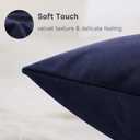 QUORGVES Navy Blue Velvet Pillow Covers 12x20 Inch Set of 2, Soft Solid Decorative Lumbar Throw Pillow Covers, Decor Cushion Covers for Bed Sofa Couch Bedroom Living Room - Dark Blue