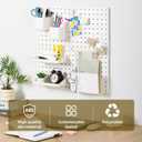VUSIGN Peg Board Combination Kit, 22"x22" Pegboards and Accessories for Wall Organization with Two Installation Modes, Pegboard Wall Organizer for Office, Home, Desk,White Peg Board