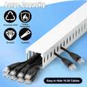 ZhiYo 99in(6X L16.5in) Server Rack Cable Management Raceway, H1.4in x W1.6in Cable Raceway Kit, Electrically Safe PVC Open Slot Wire Raceway for Under Desk/Computer/Network Cords, White