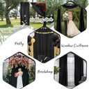 PARTISKY 10ftx7ft Black Chiffon Backdrop Curtains, Wrinkle-Free Sheer Fabric Photo Drapes for Wedding Ceremony Arch Birthday Baby Shower Photography Stage Decor 5ft x 7ft, 2 Panel
