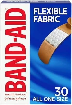 Band-Aid Brand Flexible Fabric Adhesive Bandages, Comfortable Flexible Protection & Wound Care of Minor Cuts & Scrapes, Quilt-Aid Technology to Cushion Painful Wounds, All One Size, 30 ct