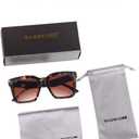 Vintage Women Oversized Sunglasses Designer Luxury Square Sun Glasses UV400 Protection Flat Lens (Tortoise Frame Gradient Brown Lens)