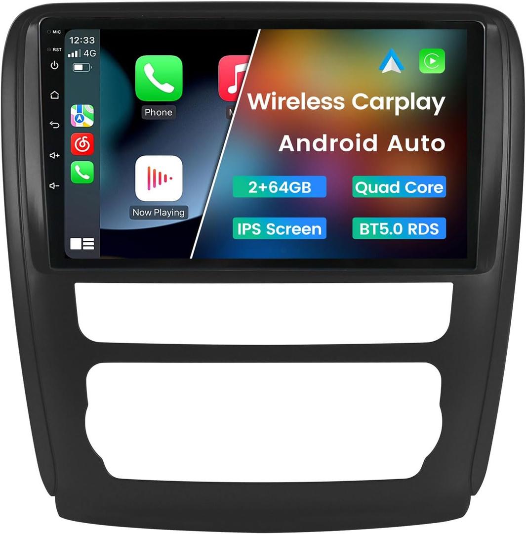 Car Radio for Buick Enclave 2013 2014 2015 2016 2017 2G+64G, Biorunn 9 Inch IPS Touch Screen Stereo Head Unit Wireless Car-Play Android Auto Blue-Tooth GPS Navi Upgrade Dash Kit WiFi FM RDS