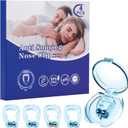 Anti Snoring Devices, Snore Stopper with Adjustable Magnet, Silicone Nose Clip Stop Snoring, Effective to Relieve Snoring, Snoring Solution for Comfortable and Quieter Sleep, White,M