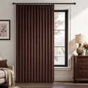 Brown Velvet Curtains 84 Inch Length for Living Room Bedroom Soft Velvet Modern Boho Blackout Pinch Pleated Drapes with Hooks and Back Tab Thermal Insulated Window Treatmnets 1 Panel Home Decor,W72