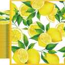 40pcs Lemon Paper Napkins, 2 Ply Yellow Citrus Fruit Theme Disposable Napkins Decorative for Kitchen Bathroom Lemon Decor Themed Party Supplies 6.5x6.5 Inch