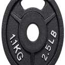 Signature Fitness Cast Iron Plate Weight Plate for Strength Training and Weightlifting, 1-Inch Center (Standard), 2.5LB