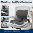 Cupocupa Memory Foam Seat Cushion, Ergonomic Orthopedic Pad with Adjustable Strap for Car Truck Office Chair, Lumbar Back Support & Sciatica Relief for Long Drives, Large