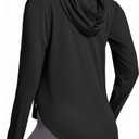 G Gradual Women's UPF 50+ Sun Shirt with Hoodie Long Sleeve UV Protection Shirts Lightweight Hiking Fishing Shirts for Women (Black, XXL)