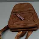FADEON Mini Backpack Purse for Women, Designer Leather Cute Roomly Small Backpacks, Ladies Shoulder Backpack Fashion Handbag (Brown Retro Style)