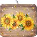 Sunflower Bee Dish Drying Mat for Kitchen Counter Home 16x18 Inch Wood Barn Microfiber Drainer Rack Mats Washable Absorbent Dish Dry Pad