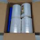 4-Pack Industrial Mini Stretch Wrap Film 80 Gauge 5.1" 1000ft, Self-Adhering Clear Hand Stretch Wrap with Plastic Handle for Packing, Shipping, Moving & Pallet Bundling
