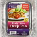 Aluminum Pans Half Size, 9X13, Extra Heavy Duty Disposable Foil Pans For Baking (10 Pack) Roasting & Chafing, Deep Tin Foil Bakeware, Steam Table Tray, Cookware, Food Prepping, Cake & Oven Pan
