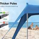 Vibemo Beach Tent, Beach Canopy Sun Shade with UPF50+ UV Protection, 10x10ft, Includes 8 Sandbags, Sand Shovel, Ground Pegs & 4 Stability Poles, Pop Up Sun Shelter for Camping, Picnics, Backyard Fun