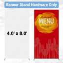 MorningRo Extend Vertical Fabric Display Banner Stand 4' W x 8' H Portable Multi-purpose Poster Backdrop Wedding Banner Holder for Indoor Outdoor Advertising Anniversary Party, Hardware Only
