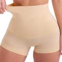 SHAPERMINT Tummy Control Shapewear - Body Shaper Tummy Control Boyshort, Body Shaper for Women, Plus Size Shapewear (Medium, Nude)